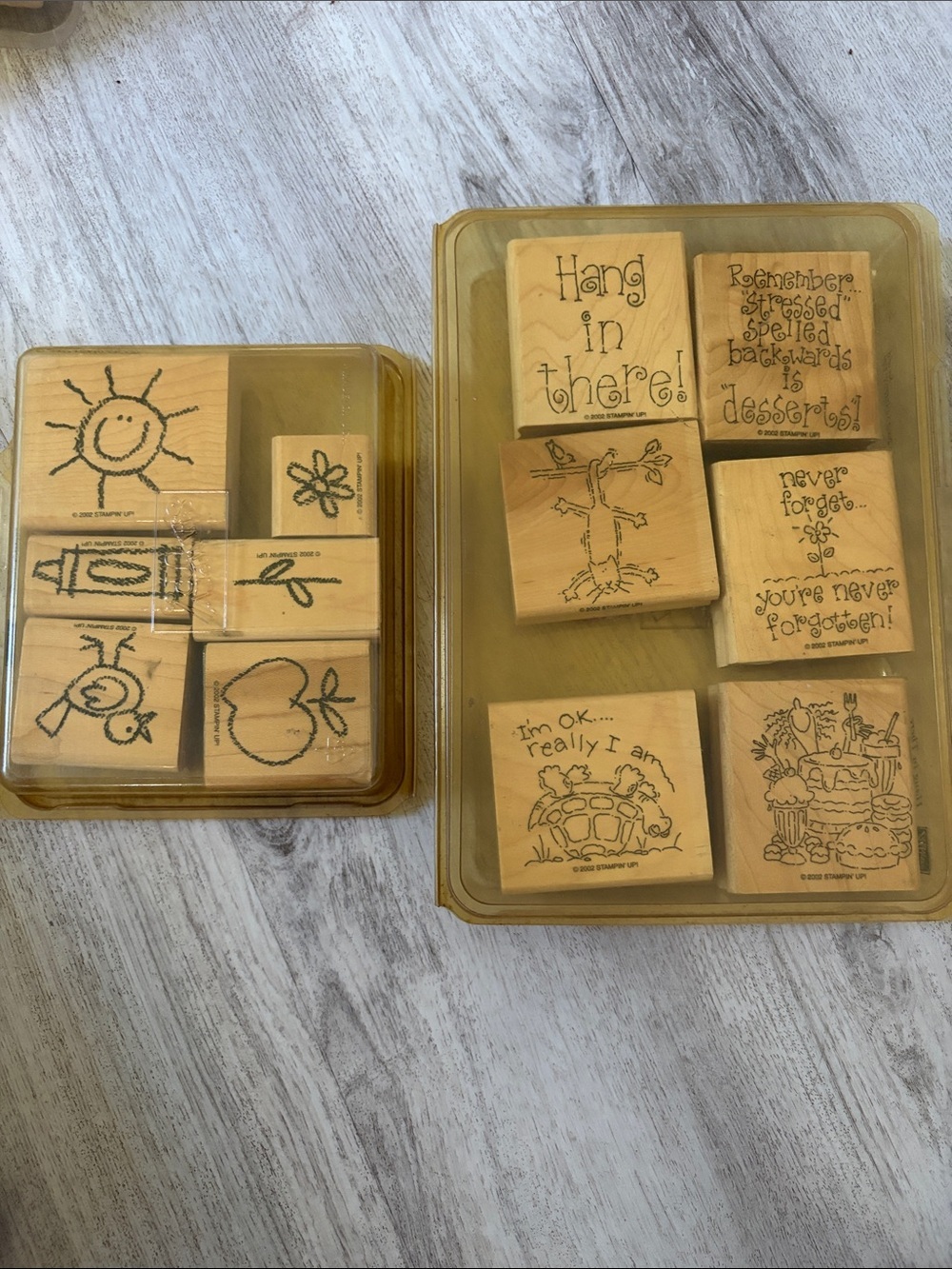 Stampin' Up! Retired sets Hang in There and Crayon Cuties